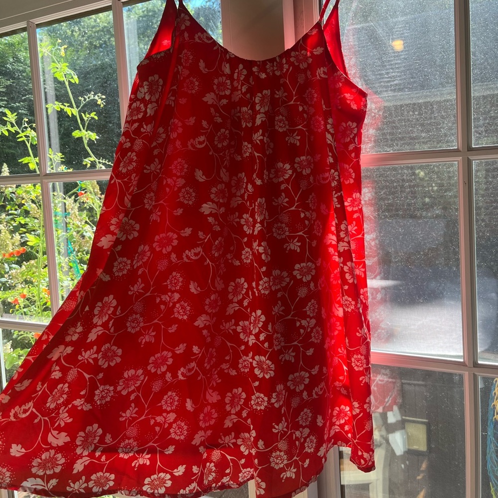 Floral red sundress, size medium